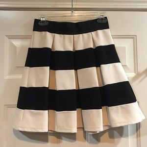 ModCloth Stripe it Lucky pleated skirt